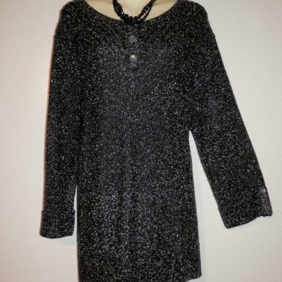 CJ Banks Sweaters - CJ Banks 2X Black Faux Button Sweater Pullover E28